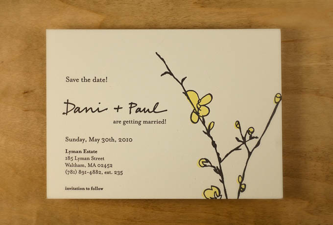 Vibrant sprig save the date